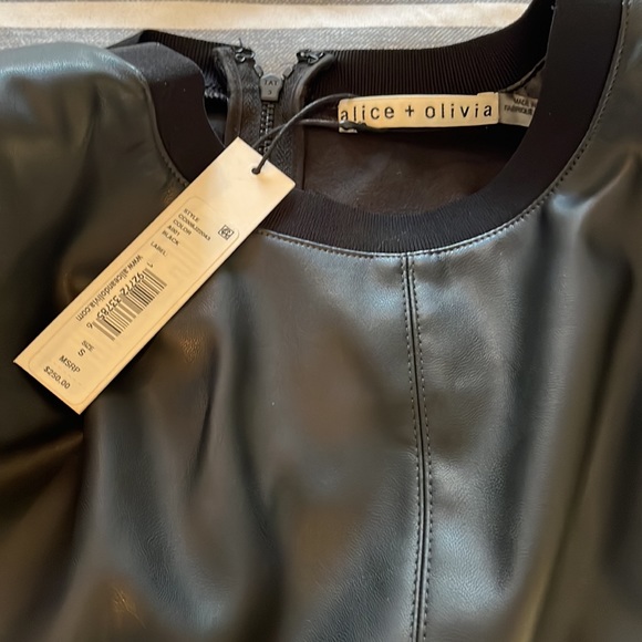 Black brand new Leather, shoulder pad shirt. - Picture 3 of 5